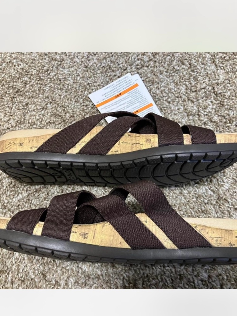 CROCS Edie Stretch Sandal Brown NWT women’s size 6 - Picture 7 of 8